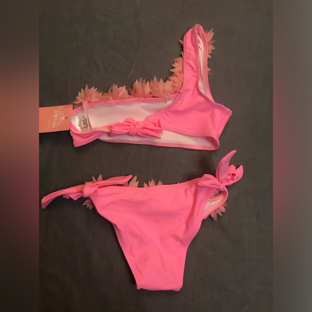 NWT One Shoulder Girls Bikini - Picture 2 of 10
